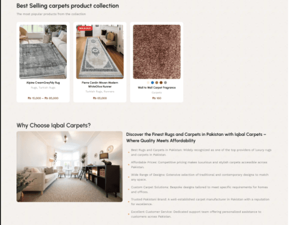 Showroom locator section